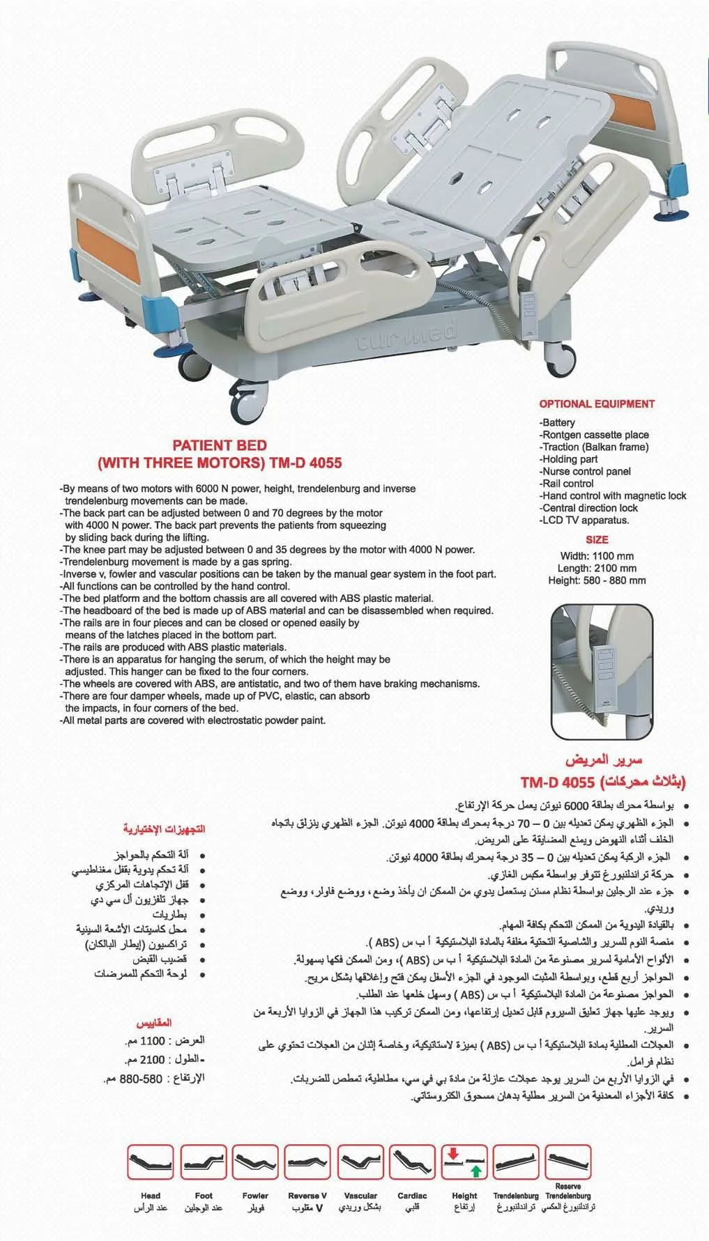 Motorized Adjustable ICU & Hospital Patient Bed Model 13 — Hospital Equipment, Clinical Furniture & Medical Supplies | COIDET & ATC