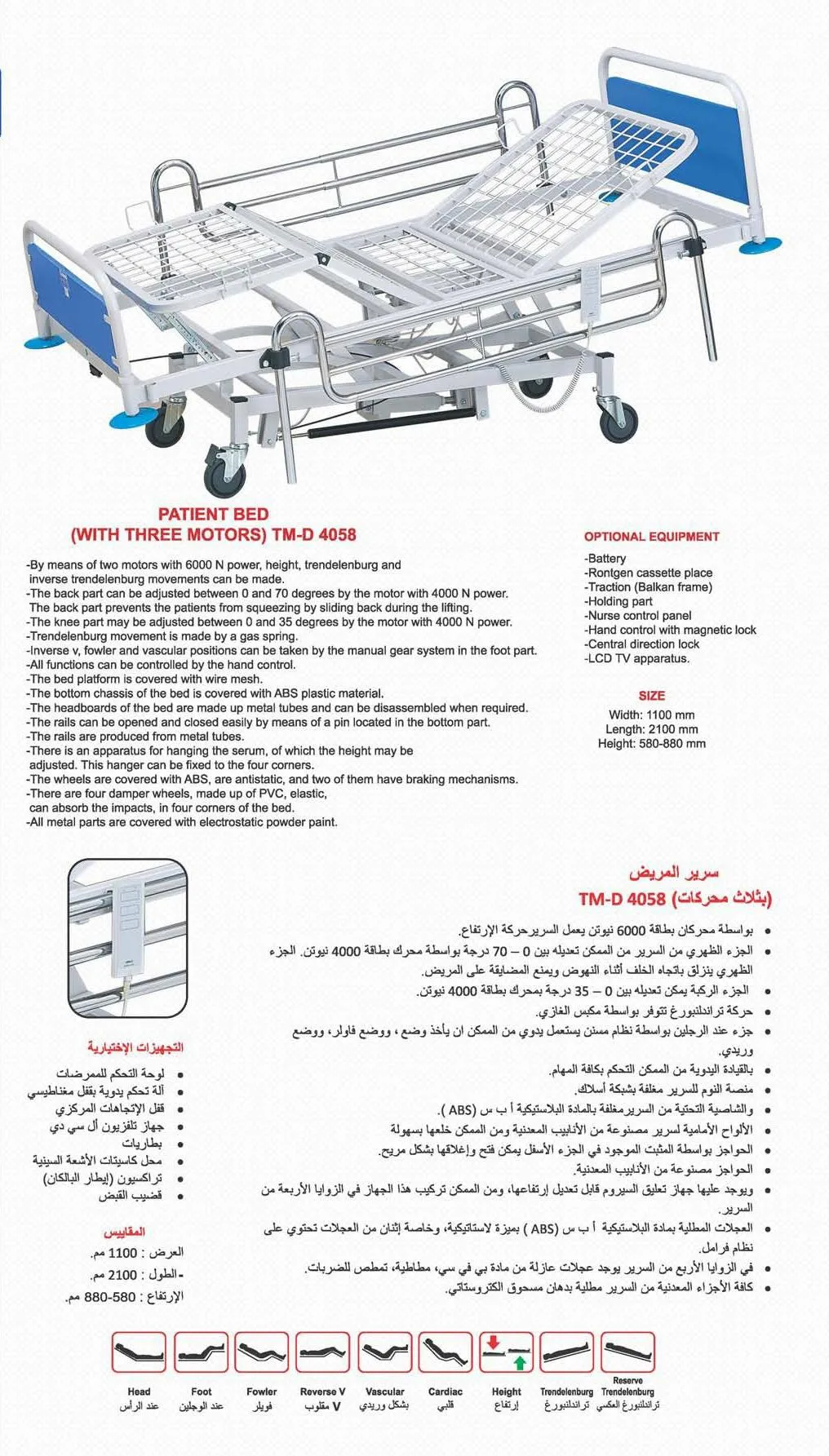 Motorized Adjustable ICU & Hospital Patient Bed Model 18 — Hospital Equipment, Clinical Furniture & Medical Supplies | COIDET & ATC