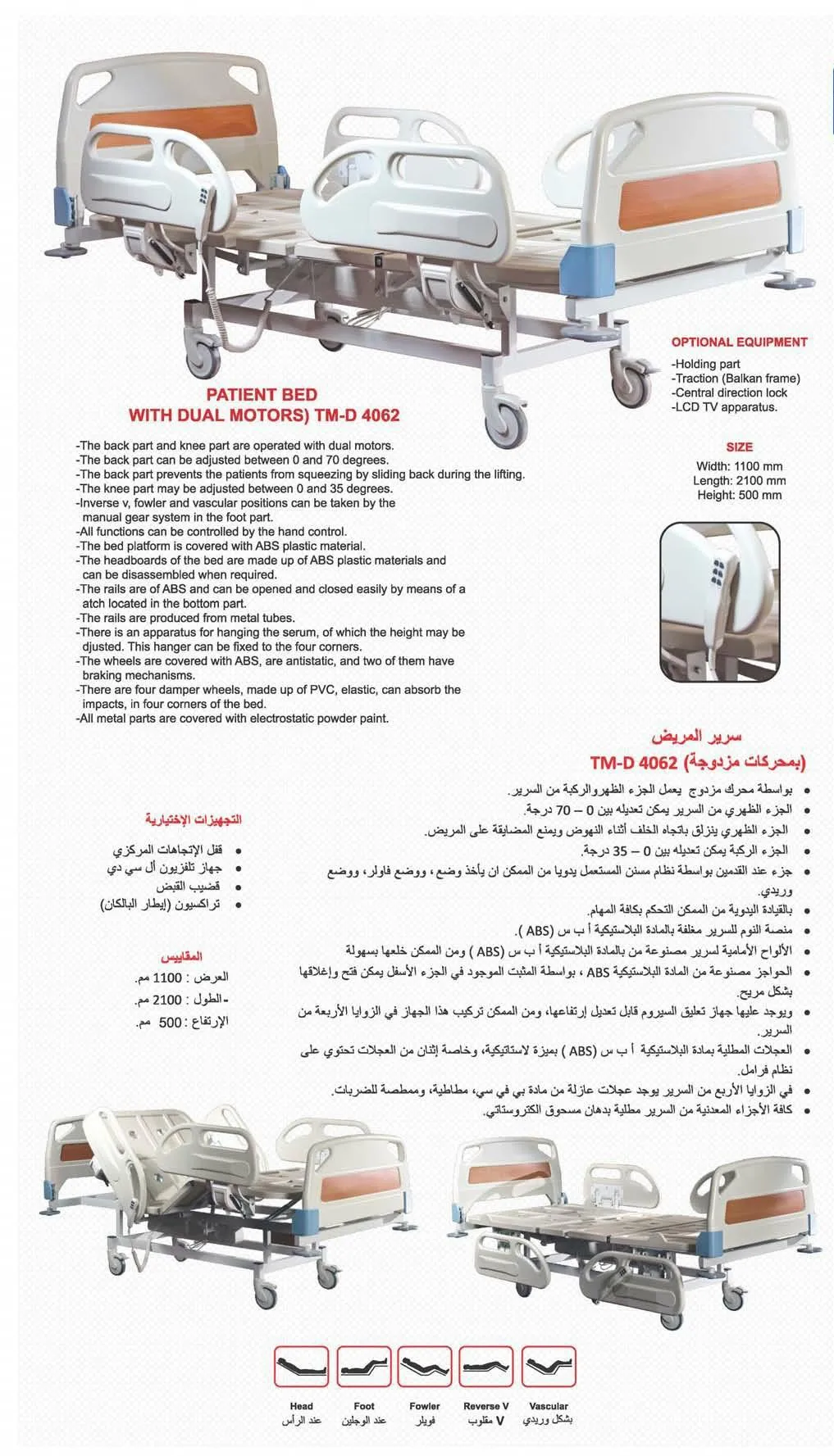 Motorized Adjustable ICU & Hospital Patient Bed Model 12 — Hospital Equipment, Clinical Furniture & Medical Supplies | COIDET & ATC