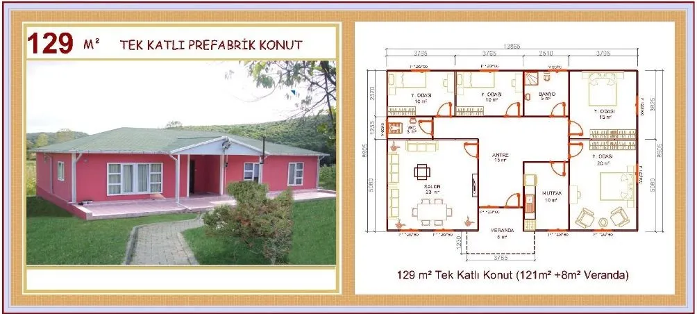 129m² Single-Storey Modular Prefabricated Residential Villa — Prefabricated Houses, Modular Homes & Site Buildings | COIDET & ATC