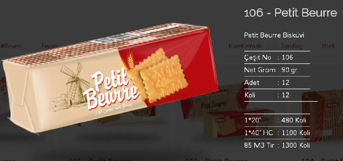 Palmiye Chocolate Coated Biscuits & Wafers Model 106 — Food, Pulses & Fast-Moving Consumer Goods | COIDET & ATC