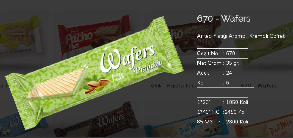 Palmiye Chocolate Coated Biscuits & Wafers Model 139 — Food, Pulses & Fast-Moving Consumer Goods | COIDET & ATC