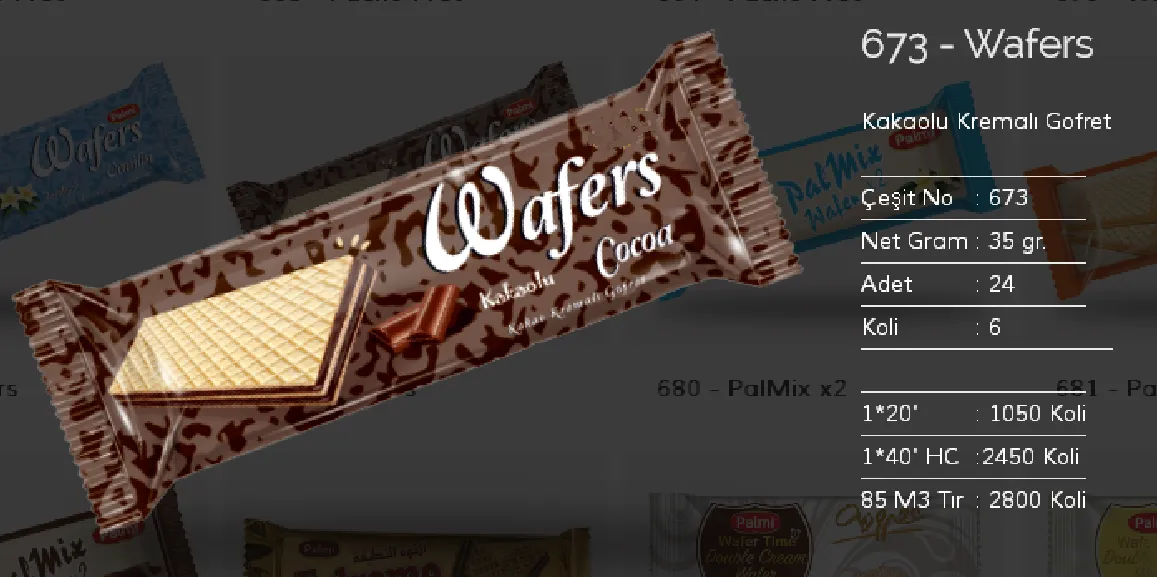 Palmiye Chocolate Coated Biscuits & Wafers Model 26 — Food, Pulses & Fast-Moving Consumer Goods | COIDET & ATC