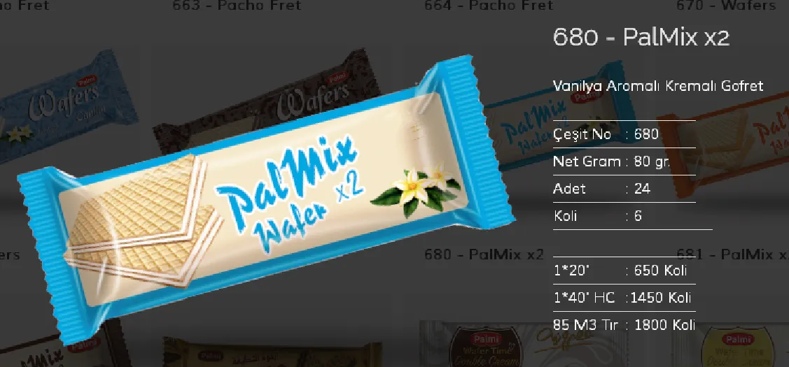 Palmiye Chocolate Coated Biscuits & Wafers Model 55 — Food, Pulses & Fast-Moving Consumer Goods | COIDET & ATC