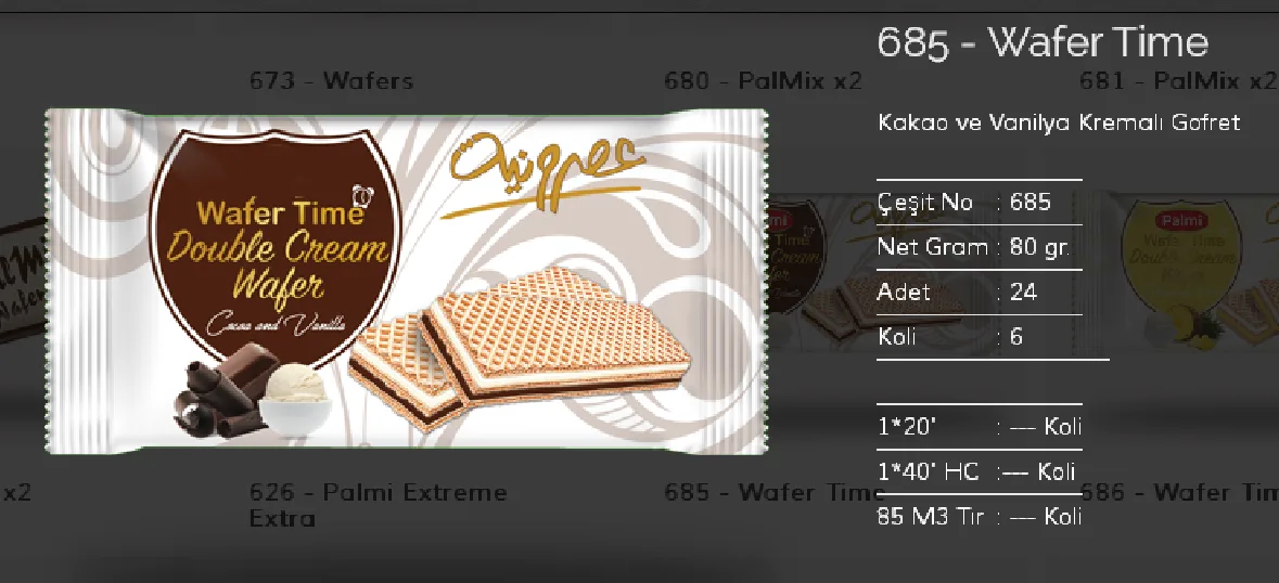 Palmiye Chocolate Coated Biscuits & Wafers Model 8 — Food, Pulses & Fast-Moving Consumer Goods | COIDET & ATC