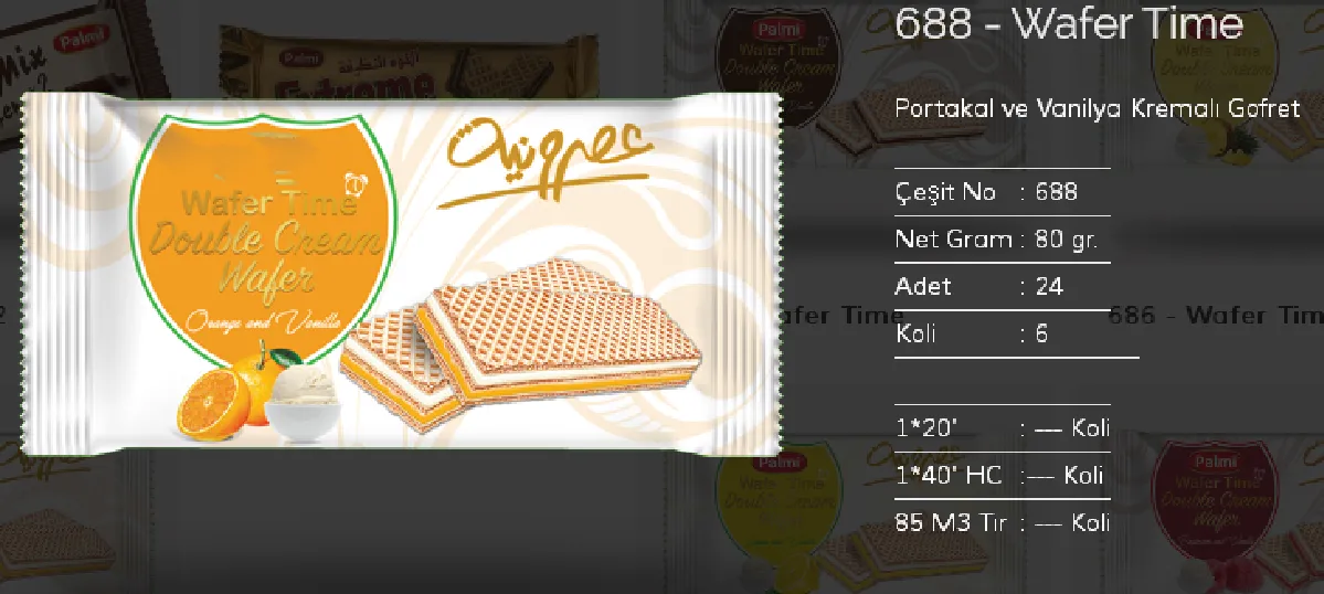 Palmiye Chocolate Coated Biscuits & Wafers Model 146 — Food, Pulses & Fast-Moving Consumer Goods | COIDET & ATC