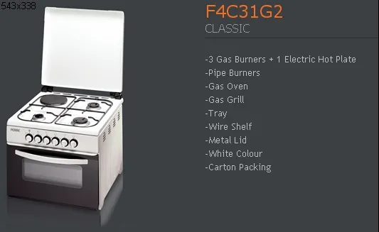 4-Burner Gas Freestanding Cooker & Grill (LPG/Natural Gas) Model 147 — Major Appliances, Refrigeration & Consumer Electronics | COIDET & ATC