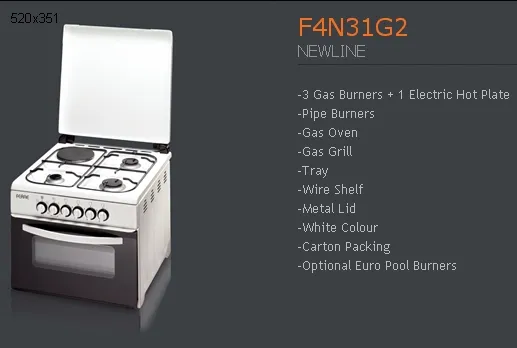 4-Burner Gas Freestanding Cooker & Grill (LPG/Natural Gas) Model 110 — Major Appliances, Refrigeration & Consumer Electronics | COIDET & ATC