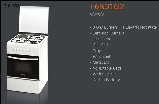 4-Burner Gas Freestanding Cooker & Grill (LPG/Natural Gas) Model 182 — Major Appliances, Refrigeration & Consumer Electronics | COIDET & ATC