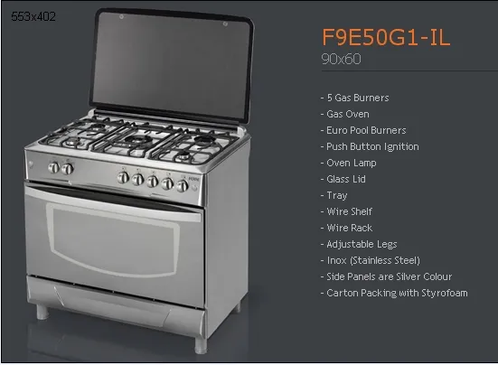 4-Burner Gas Freestanding Cooker & Grill (LPG/Natural Gas) Model 118 — Major Appliances, Refrigeration & Consumer Electronics | COIDET & ATC
