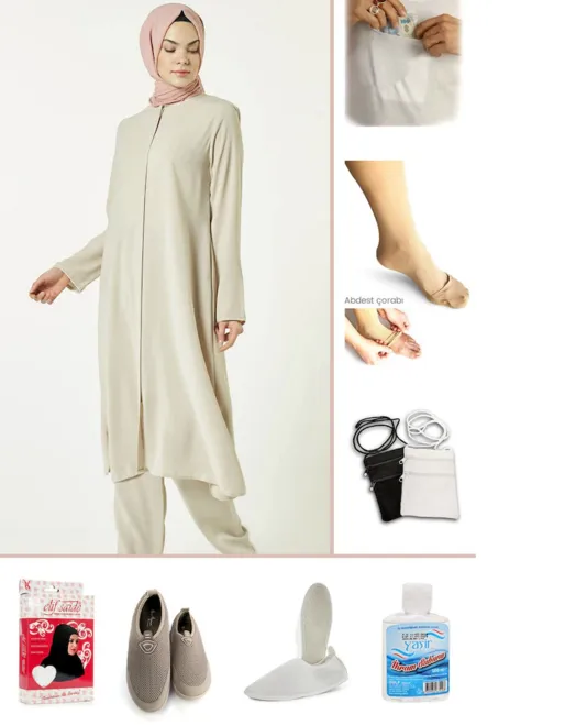 Hajj & Umrah Pilgrimage Apparel / Cotton Ihram & Abaya Set Model 11 — Women's Fashion, Evening Gowns, Modest Wear & Hajj Clothing | COIDET & ATC