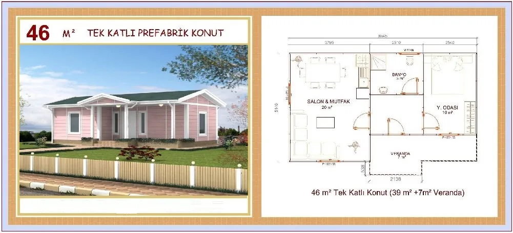 46m² Single-Storey Modular Prefabricated Residential Villa — Prefabricated Houses, Modular Homes & Site Buildings | COIDET & ATC
