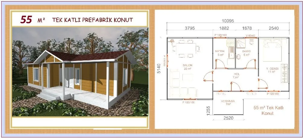 55m² Single-Storey Modular Prefabricated Residential Villa — Prefabricated Houses, Modular Homes & Site Buildings | COIDET & ATC