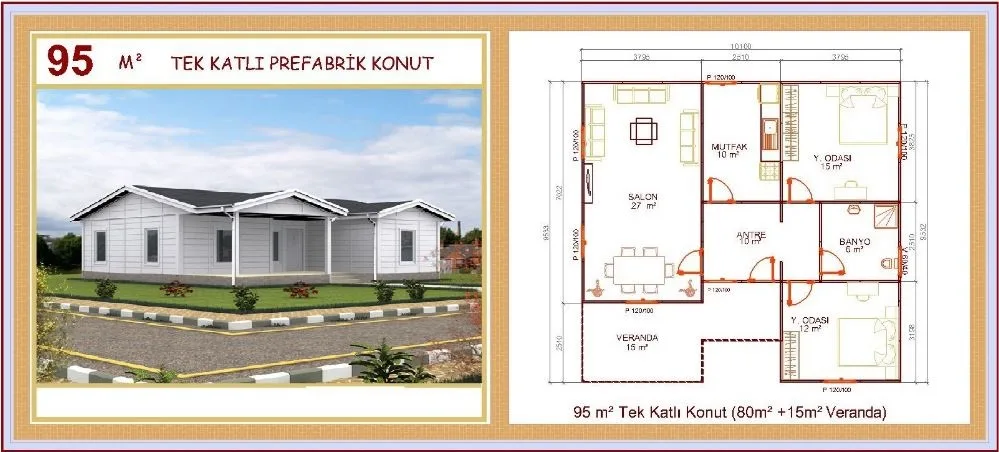95m² Single-Storey Modular Prefabricated Residential Villa — Prefabricated Houses, Modular Homes & Site Buildings | COIDET & ATC