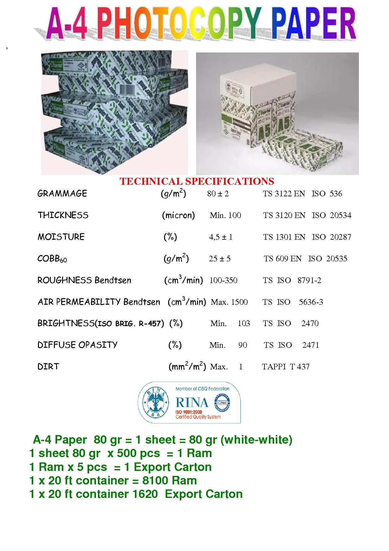 Wholesale Office & Food Export Packaging Materials Model 1 — Disposable Packaging, Paper Cups & Stationery | COIDET & ATC
