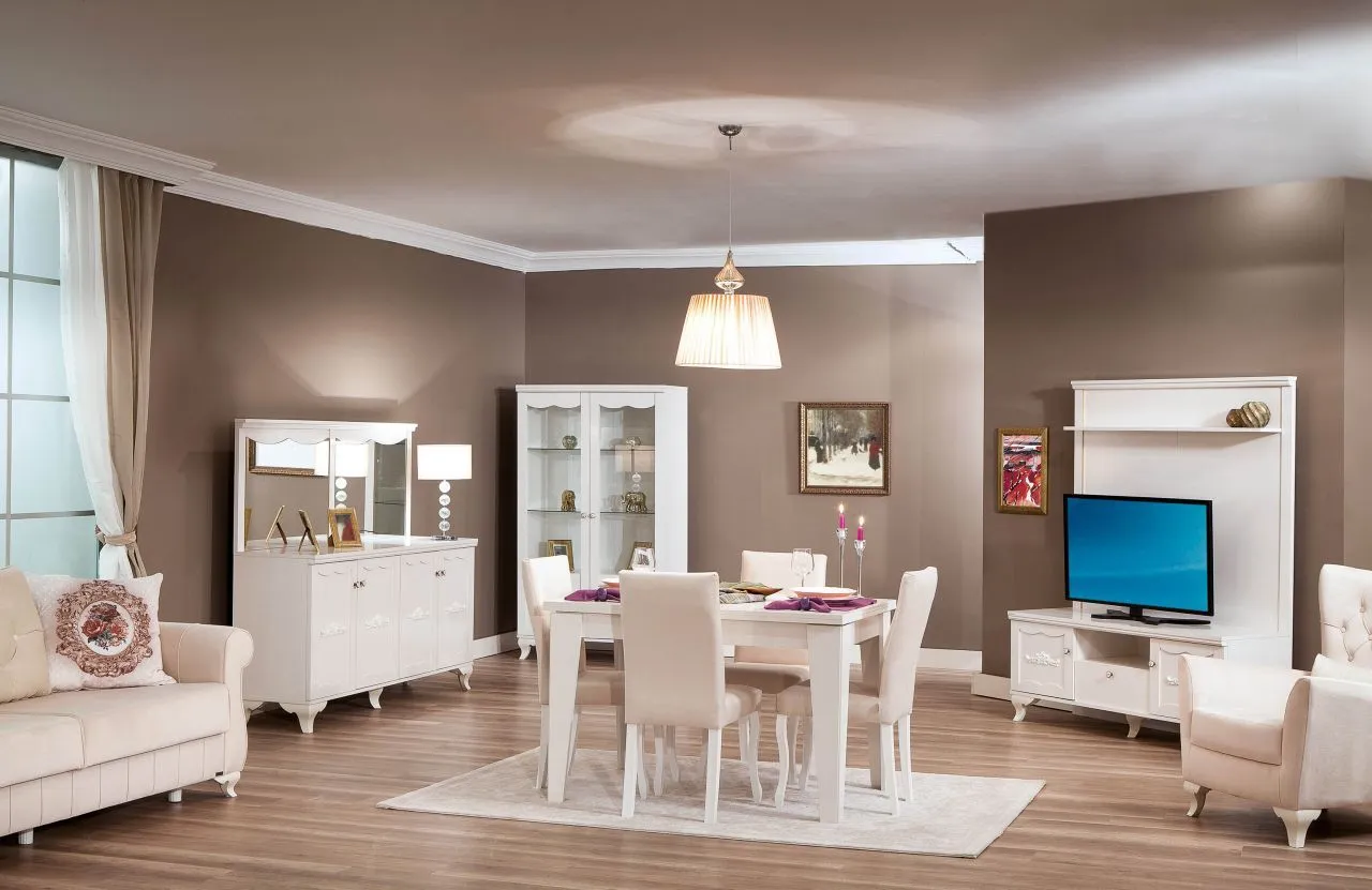 Bianco Solid Wood Dining Room & Extendable Table Set — Furniture, Bedroom Suites, Sofa Sets & Carpets | COIDET & ATC