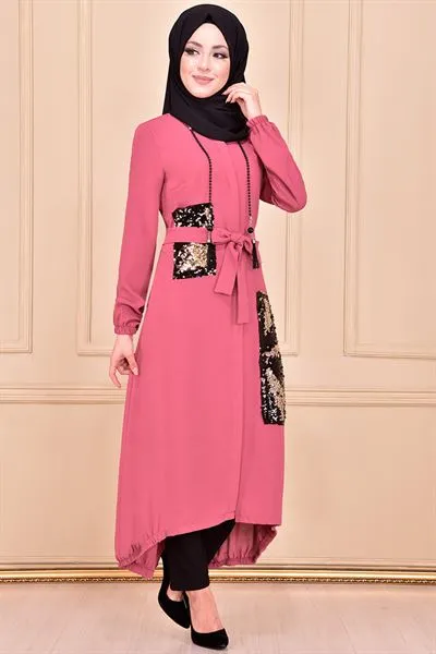 Full-Length Buttoned Modest Long Coat Pink Ayd6013 — Export Series 2 — Women's Fashion, Evening Gowns, Modest Wear & Hajj Clothing | COIDET & ATC