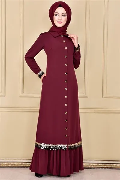 Full-Length Buttoned Sequin Abaya Navy Blue — Export Series 4 — Women's Fashion, Evening Gowns, Modest Wear & Hajj Clothing | COIDET & ATC