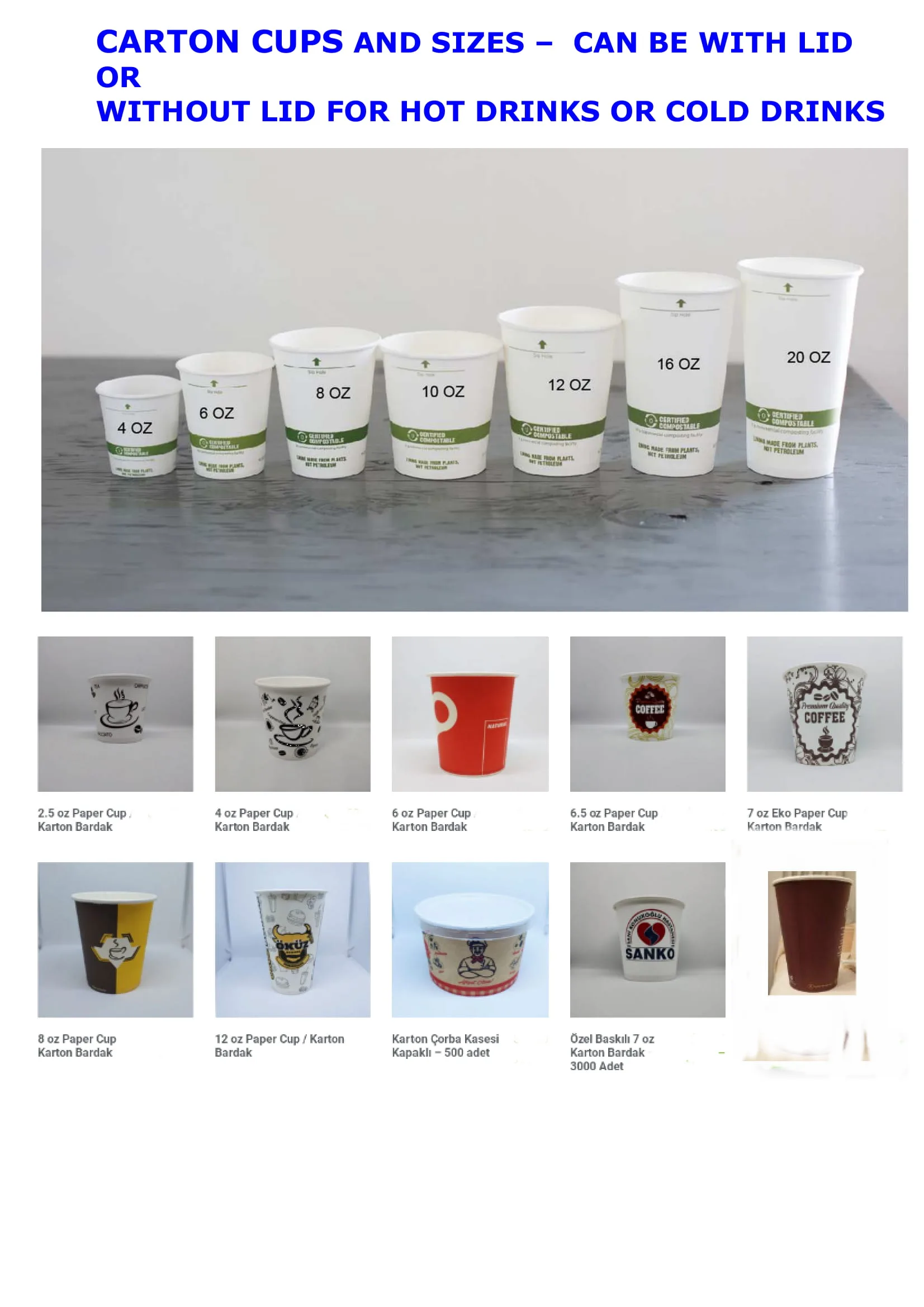 Custom Printed Hot/Cold Paper Cup Series Size 9 — Disposable Packaging, Paper Cups & Stationery | COIDET & ATC