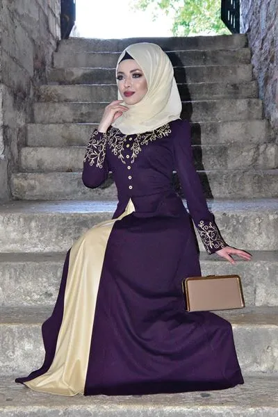 Two-Piece Look Dress Purple — Export Series 41 — Women's Fashion, Evening Gowns, Modest Wear & Hajj Clothing | COIDET & ATC