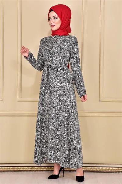 Buttoned Dress Sag2287 B — Export Series 83 — Women's Fashion, Evening Gowns, Modest Wear & Hajj Clothing | COIDET & ATC