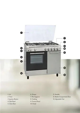 4-Burner Gas Freestanding Cooker & Grill (LPG/Natural Gas) Model 40 — Major Appliances, Refrigeration & Consumer Electronics | COIDET & ATC