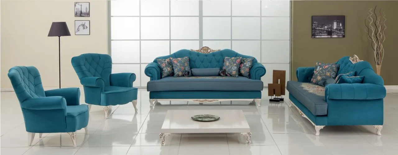 Golden Modern Chester Sofa Set (3+3+1+1) Model 3 — Inegol Export — Furniture, Bedroom Suites, Sofa Sets & Carpets | COIDET & ATC