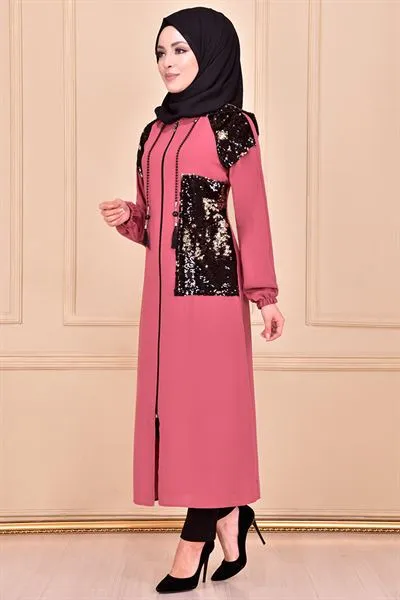 Hooded Modest Long Coat Pink Ayd6022 B — Export Series 7 — Women's Fashion, Evening Gowns, Modest Wear & Hajj Clothing | COIDET & ATC