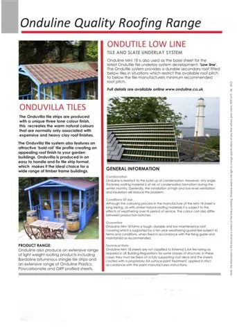 Onduline Waterproof Roofing Sheets & Accessories Model 26 — Construction Materials, Steel Security Doors & Building Profiles | COIDET & ATC