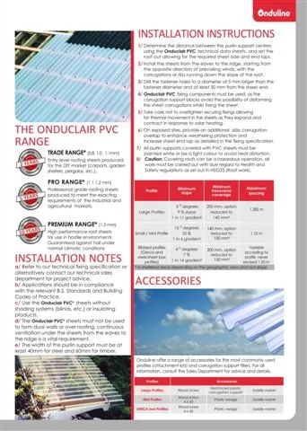Onduline Waterproof Roofing Sheets & Accessories Model 5 — Construction Materials, Steel Security Doors & Building Profiles | COIDET & ATC