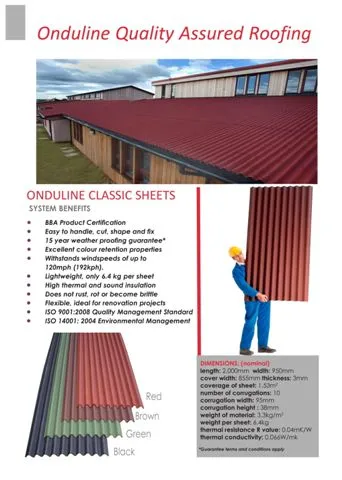 Onduline Waterproof Roofing Sheets & Accessories Model 32 — Construction Materials, Steel Security Doors & Building Profiles | COIDET & ATC