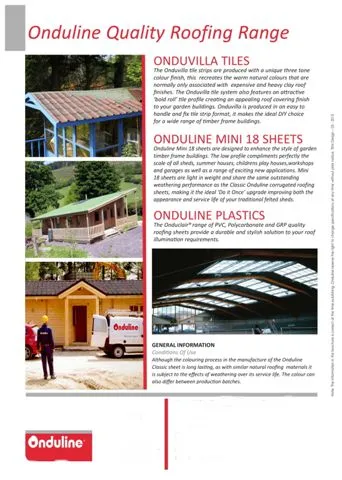 Onduline Waterproof Roofing Sheets & Accessories Model 55 — Construction Materials, Steel Security Doors & Building Profiles | COIDET & ATC