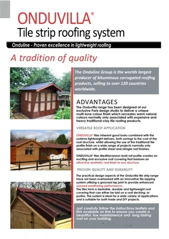 Onduline Waterproof Roofing Sheets & Accessories Model 62 — Construction Materials, Steel Security Doors & Building Profiles | COIDET & ATC