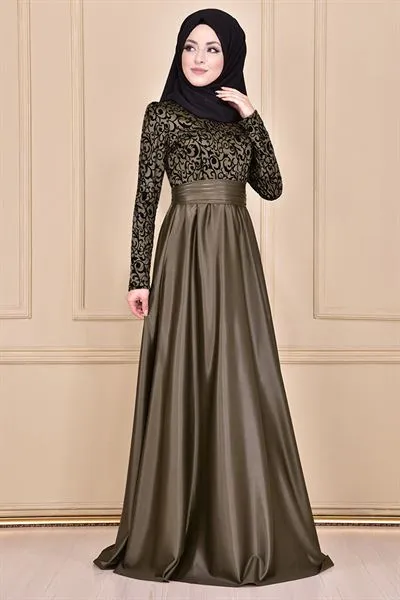 Princess Evening Gown Khaki Green Asm11042 — Export Series 16 — Women's Fashion, Evening Gowns, Modest Wear & Hajj Clothing | COIDET & ATC