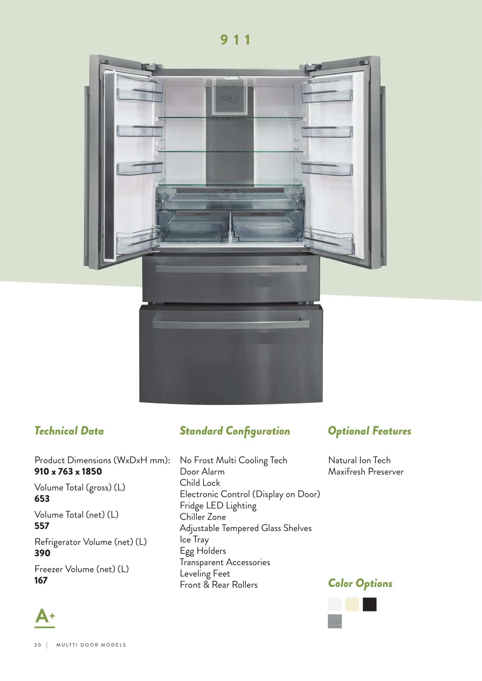 No-Frost Double Door Export Refrigerator (Tropical Climate) Model 174 — Major Appliances, Refrigeration & Consumer Electronics | COIDET & ATC