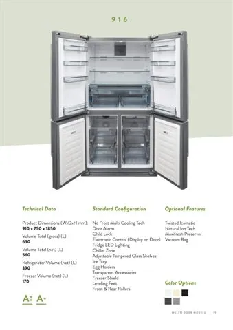 No-Frost Double Door Export Refrigerator (Tropical Climate) Model 119 — Major Appliances, Refrigeration & Consumer Electronics | COIDET & ATC
