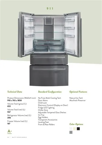 No-Frost Double Door Export Refrigerator (Tropical Climate) Model 55 — Major Appliances, Refrigeration & Consumer Electronics | COIDET & ATC