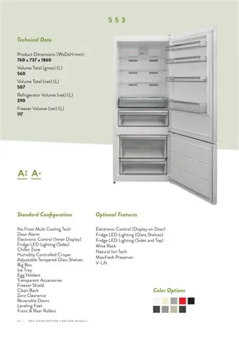 No-Frost Double Door Export Refrigerator (Tropical Climate) Model 71 — Major Appliances, Refrigeration & Consumer Electronics | COIDET & ATC