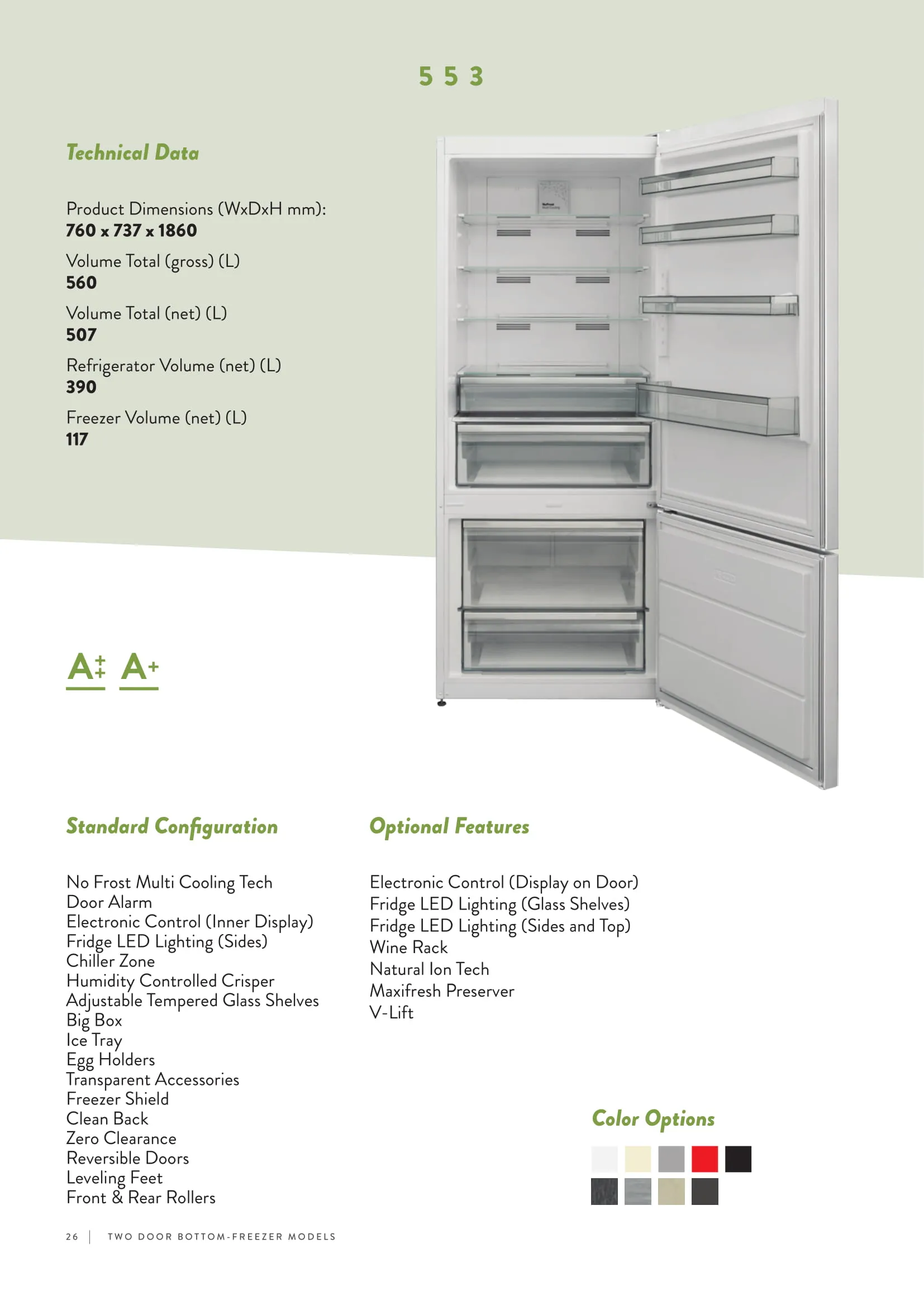 No-Frost Double Door Export Refrigerator (Tropical Climate) Model 10 — Major Appliances, Refrigeration & Consumer Electronics | COIDET & ATC