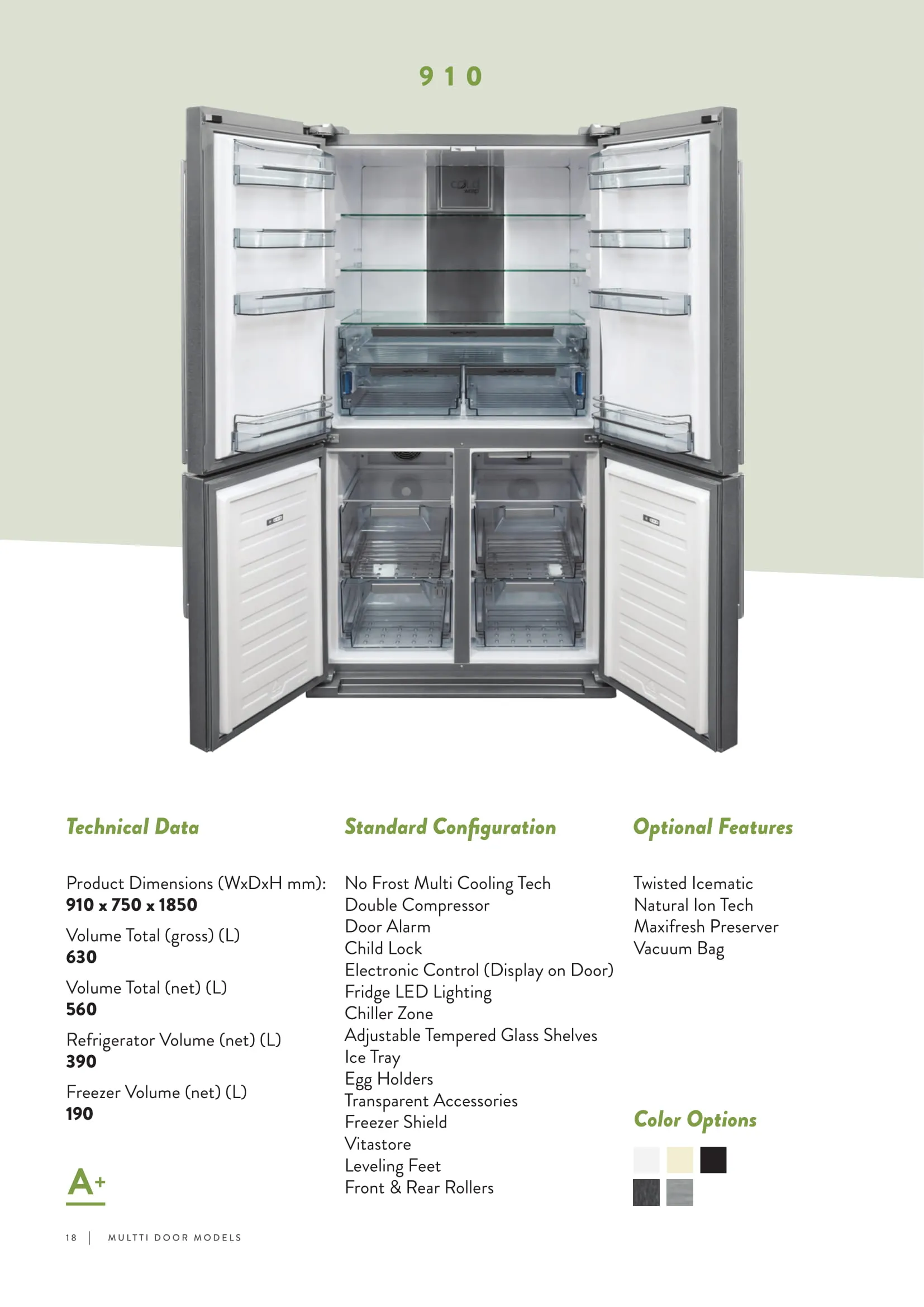 No-Frost Double Door Export Refrigerator (Tropical Climate) Model 75 — Major Appliances, Refrigeration & Consumer Electronics | COIDET & ATC