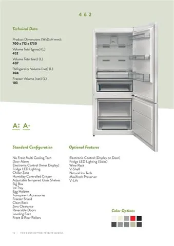 No-Frost Double Door Export Refrigerator (Tropical Climate) Model 124 — Major Appliances, Refrigeration & Consumer Electronics | COIDET & ATC