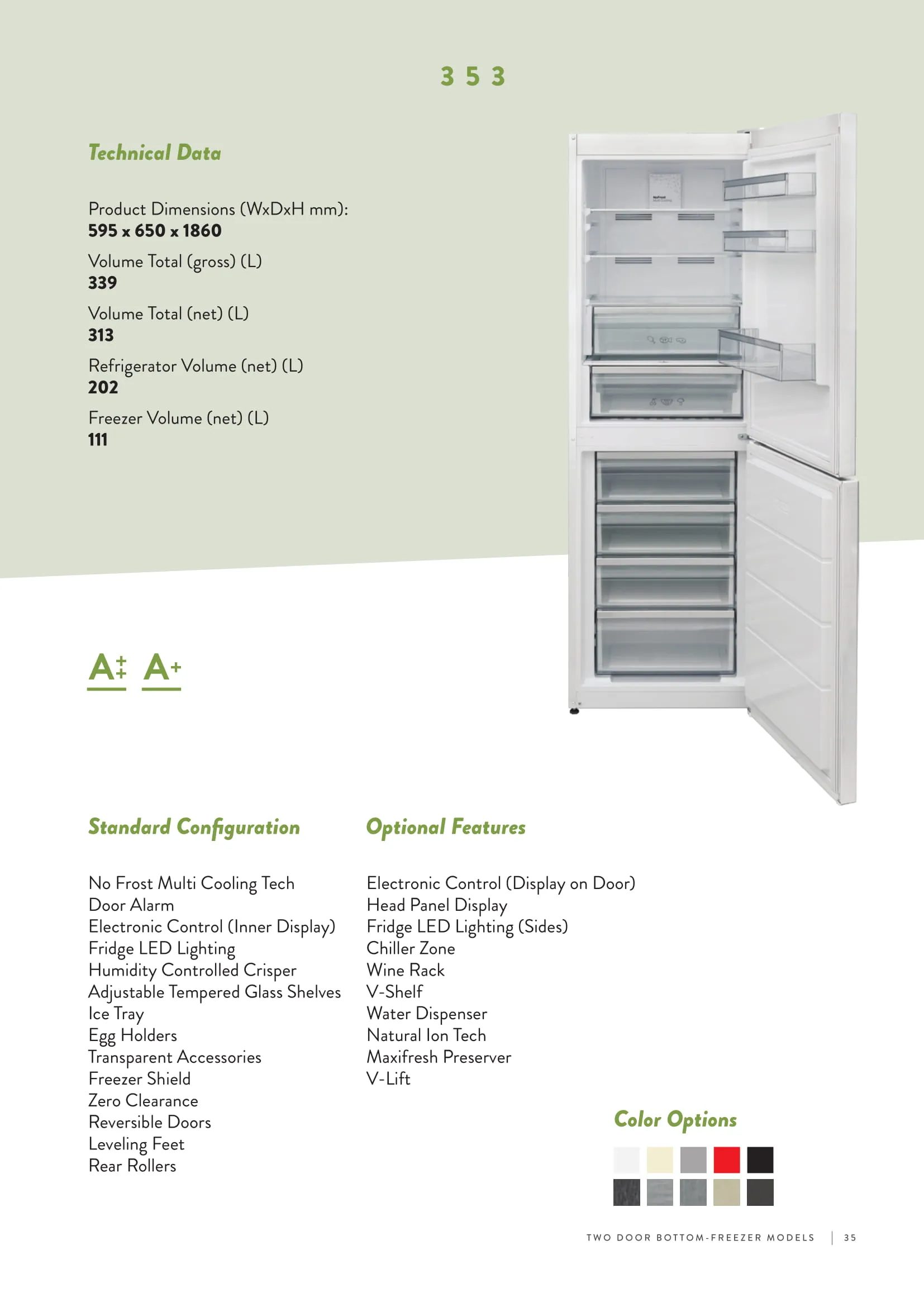 No-Frost Double Door Export Refrigerator (Tropical Climate) Model 13 — Major Appliances, Refrigeration & Consumer Electronics | COIDET & ATC