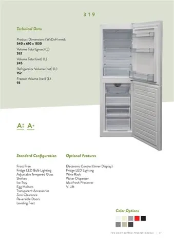No-Frost Double Door Export Refrigerator (Tropical Climate) Model 12 — Major Appliances, Refrigeration & Consumer Electronics | COIDET & ATC