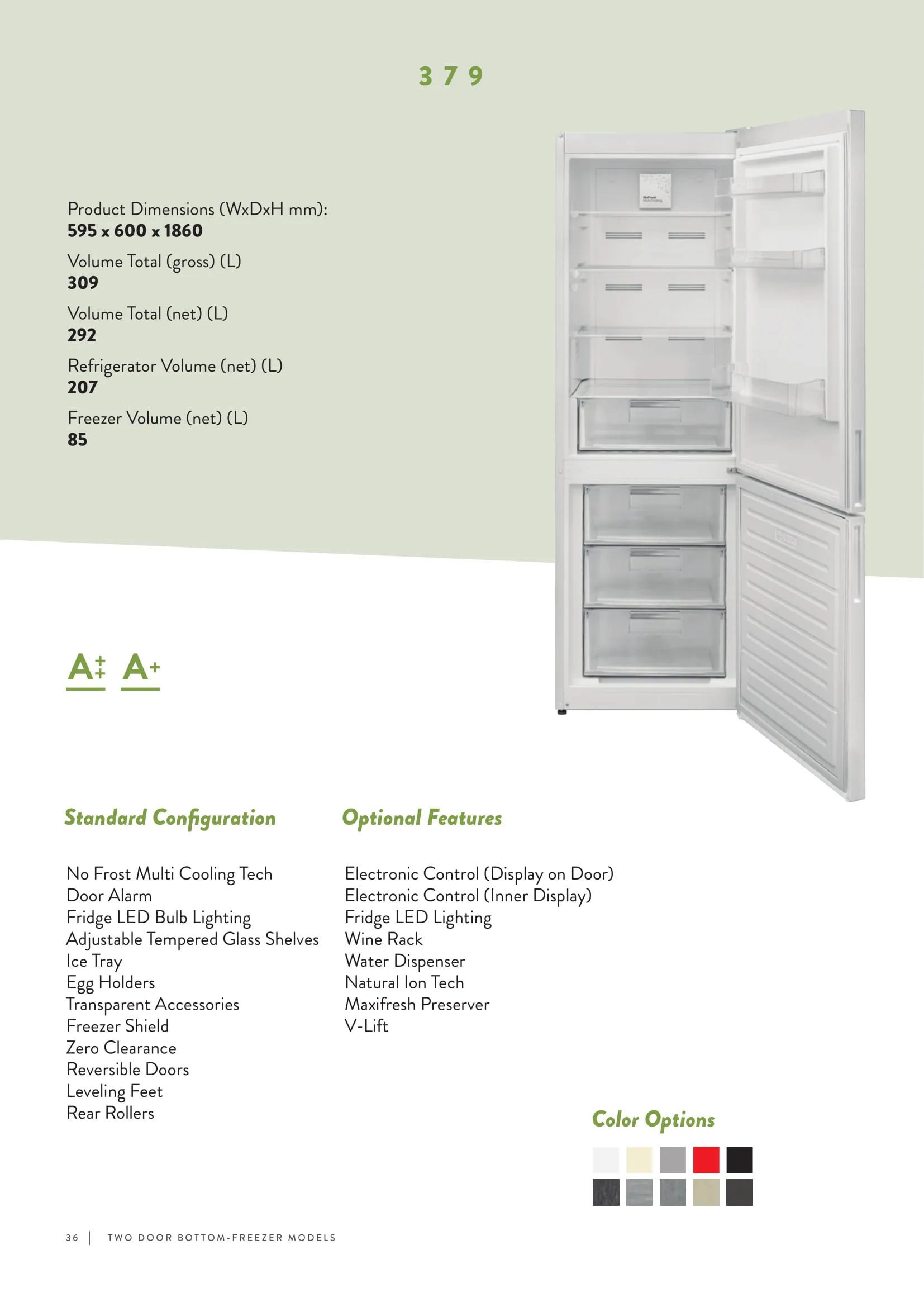 No-Frost Double Door Export Refrigerator (Tropical Climate) Model 193 — Major Appliances, Refrigeration & Consumer Electronics | COIDET & ATC