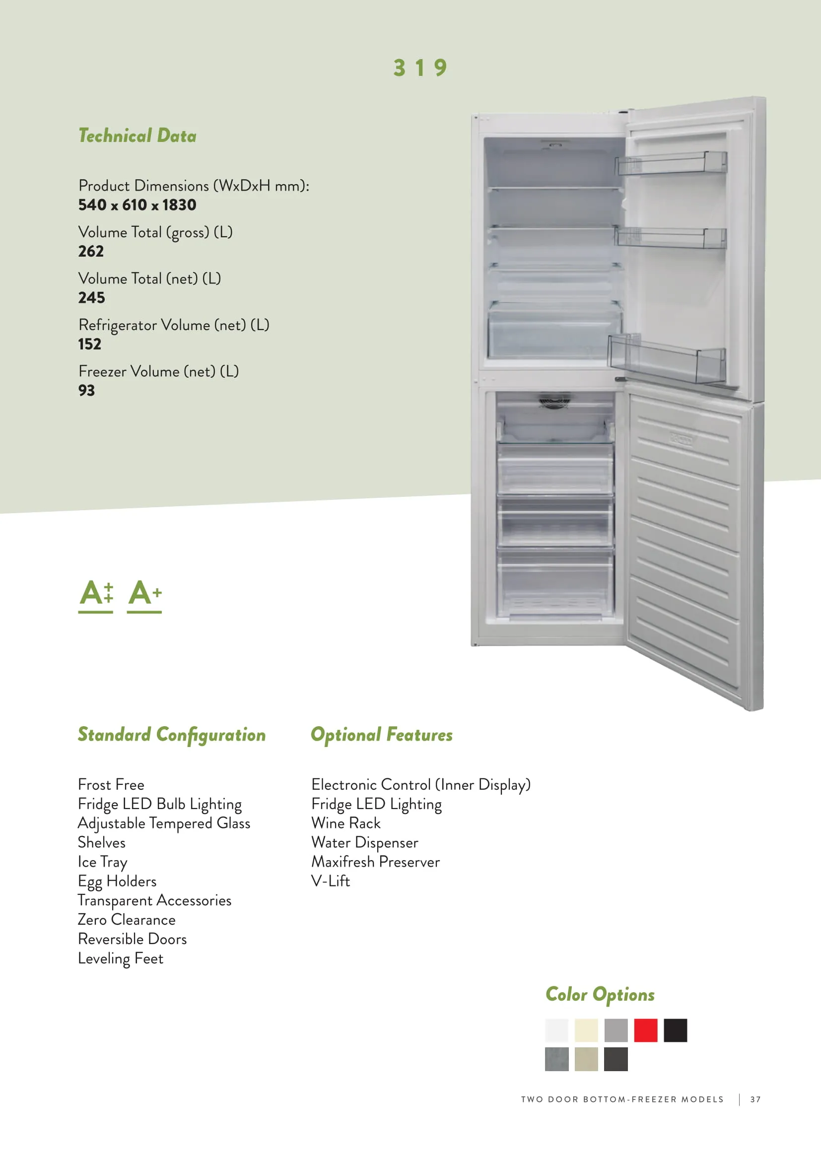 No-Frost Double Door Export Refrigerator (Tropical Climate) Model 132 — Major Appliances, Refrigeration & Consumer Electronics | COIDET & ATC