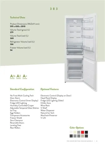 No-Frost Double Door Export Refrigerator (Tropical Climate) Model 6 — Major Appliances, Refrigeration & Consumer Electronics | COIDET & ATC