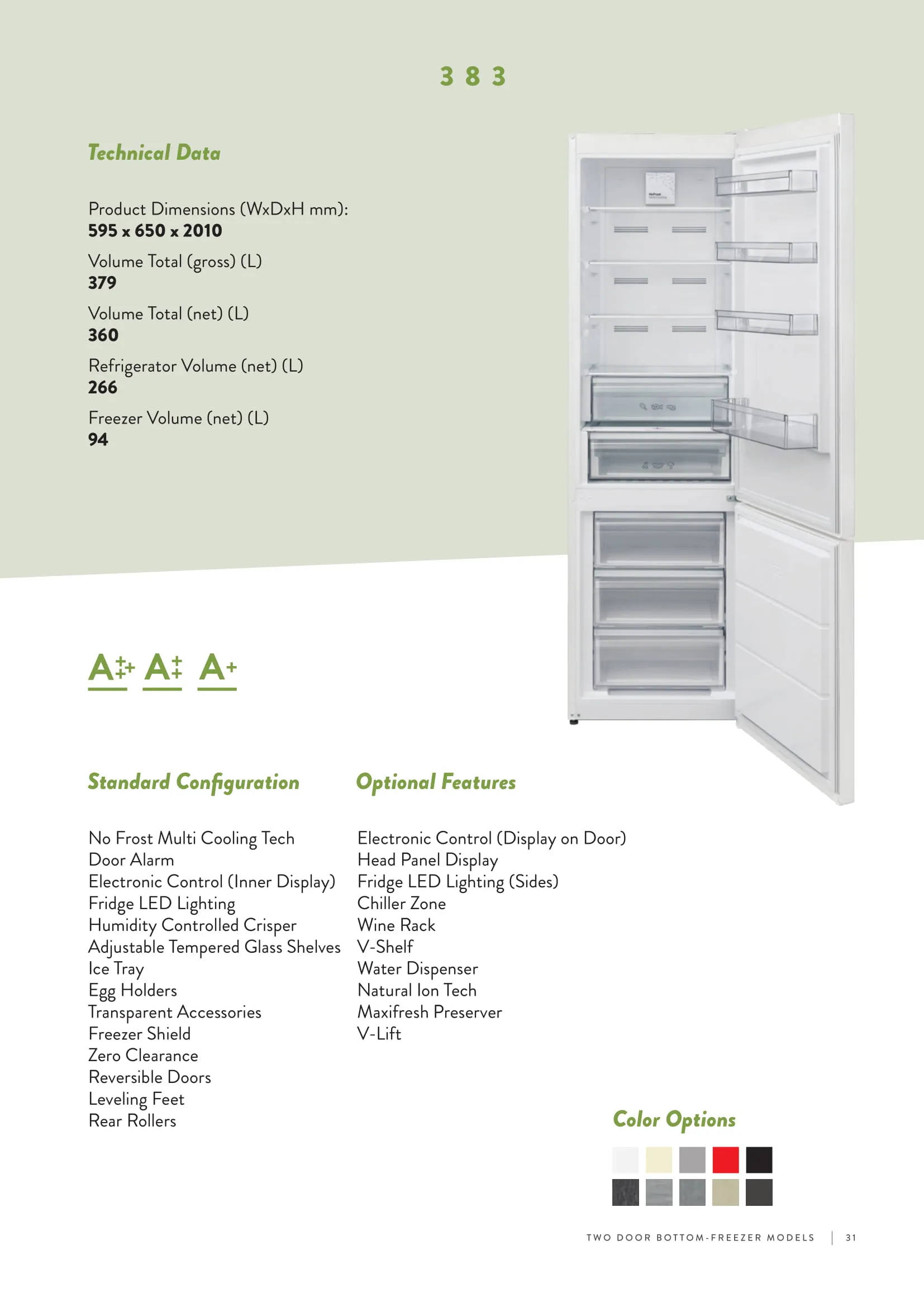 No-Frost Double Door Export Refrigerator (Tropical Climate) Model 158 — Major Appliances, Refrigeration & Consumer Electronics | COIDET & ATC