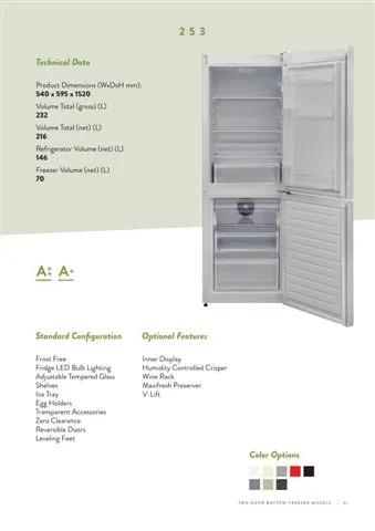 No-Frost Double Door Export Refrigerator (Tropical Climate) Model 51 — Major Appliances, Refrigeration & Consumer Electronics | COIDET & ATC