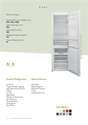 No-Frost Double Door Export Refrigerator (Tropical Climate) Model 62 — Major Appliances, Refrigeration & Consumer Electronics | COIDET & ATC
