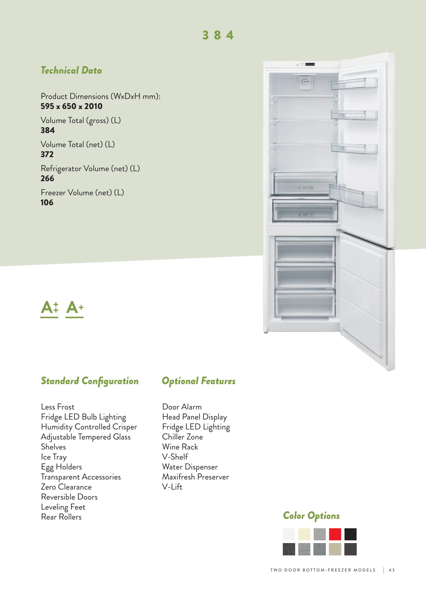 No-Frost Double Door Export Refrigerator (Tropical Climate) Model 87 — Major Appliances, Refrigeration & Consumer Electronics | COIDET & ATC